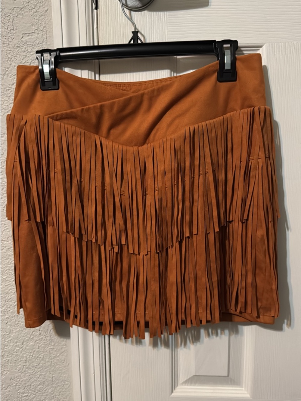Halara Fringe Suede Mini Skirt